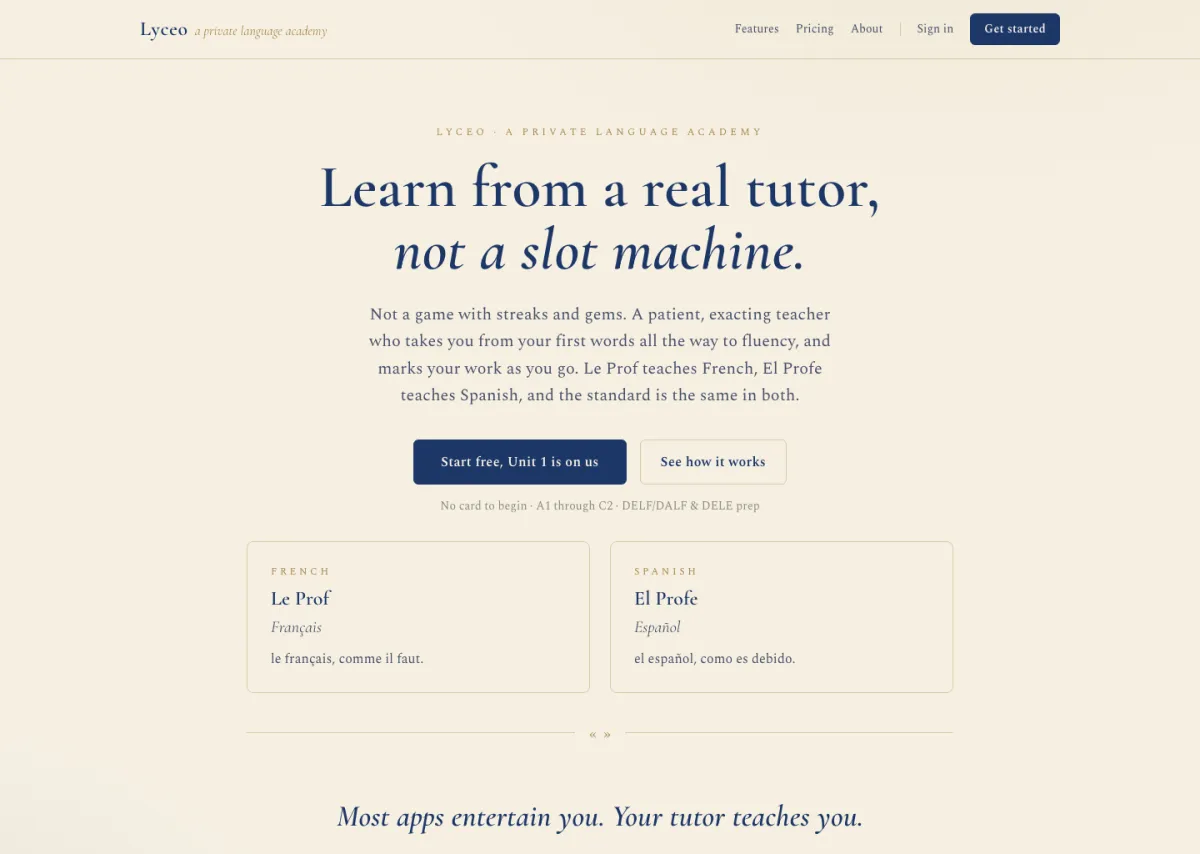 Screenshot of Lyceo