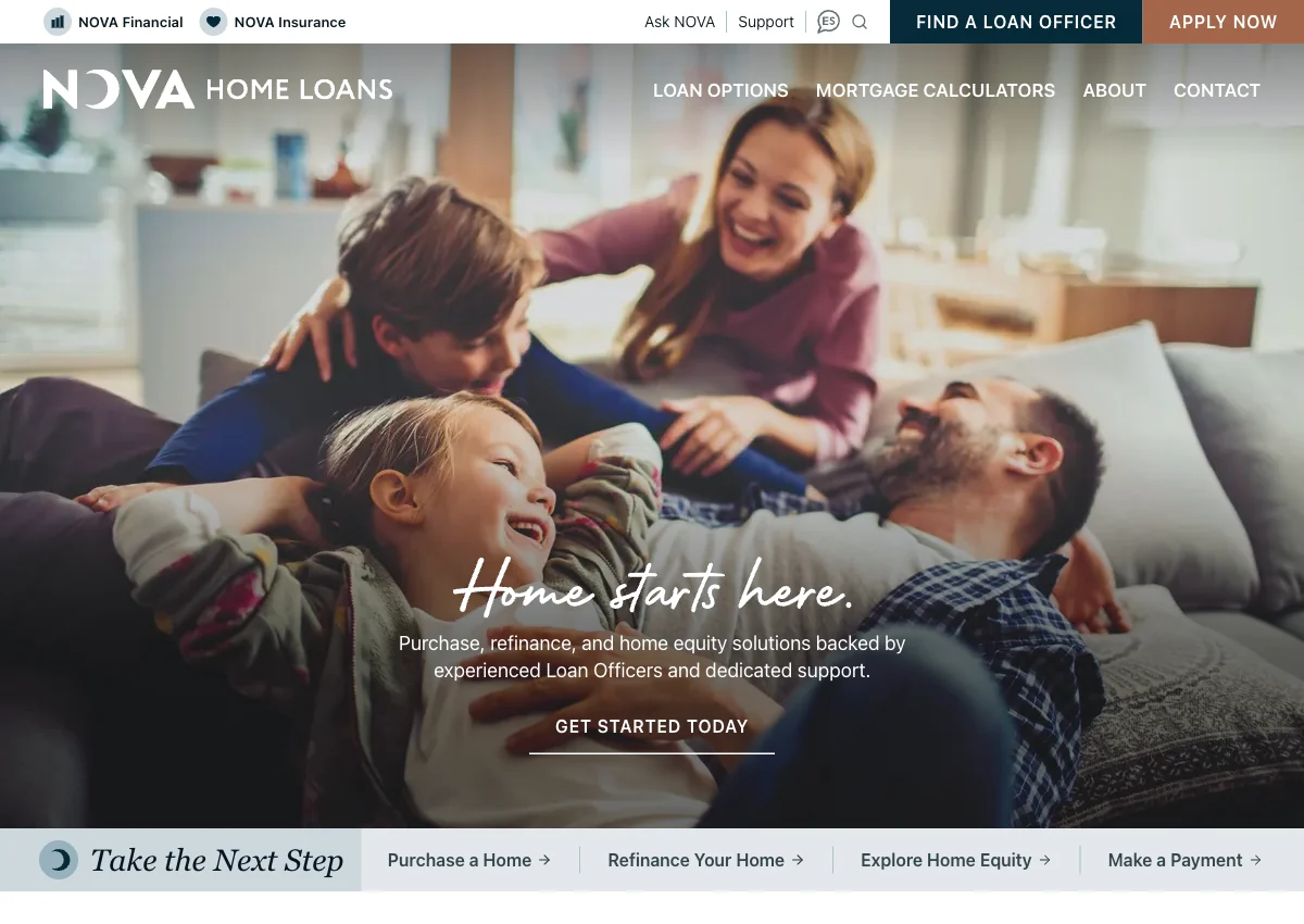 Screenshot of Nova Home Loans